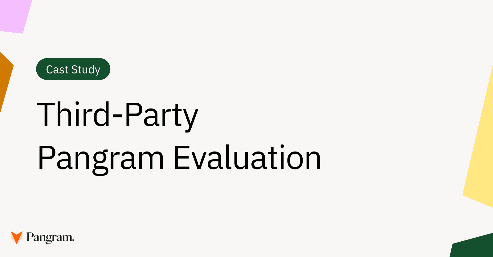 Third-Party Pangram Evaluations
